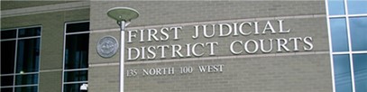 A picture of the first judicial district courts sign