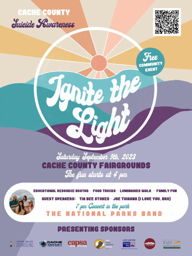 ignite the light poster concert at 7pm september 9th 2023 fun starts at 4pm booths food trucks guest speakers